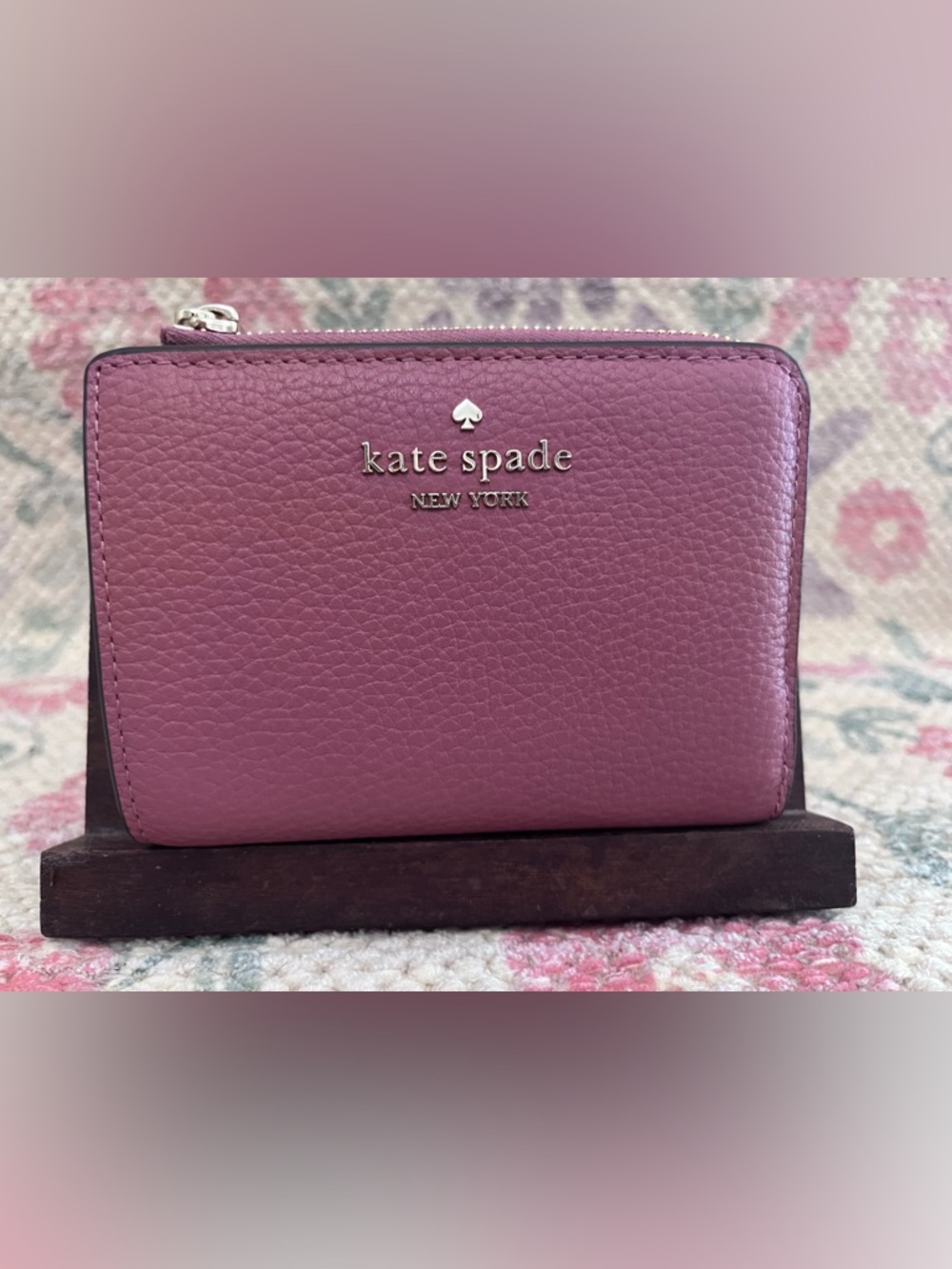 kate spade Small Pebbled Leather L-Zip Wallet - Picture 9 of 15